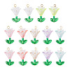 Transparent Acrylic Flower Pendants PALLOY-TADJ00011-2