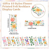 10Pcs 10 Styles Flower Printed Felt Necklace Display Cards DIY-SC0033-86A-2
