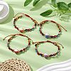 Adjustable Lanmpword Evil Eye Braided Bead Bracelet BJEW-JB11059-2