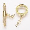 Brass Micro Pave Cubic Zirconia Ring Toggle Clasps X-ZIRC-P050-11G-2
