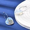 Natural & Synthetic Gemstone & 304 Stainless Steel Hoop Earrings for Women EJEW-G475-04P-5