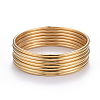 Ion Plating(IP) 7Pcs Fashion 304 Stainless Steel Plain Bangles BJEW-L664-022B-G01-9
