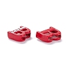 Spray Painted Zinc Alloy Slide Charms ALRI-WH0005-13B-3