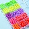 255Pcs 15 Style Fluorescent Acrylic Beads MACR-FS0001-28-8