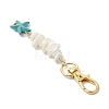 Natural White Mother of Pearl Shell & Synthetic Turquoise Starfish Pendant Decorations X-HJEW-JM02986-5