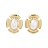 316 Surgical Stainless Steel & CCB Imitation Pearl Stud Earrings for Women STAS-B063-03G-06-1