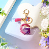 Alloy Resin Butterfly Keychains KEYC-TADJ0002-02G-G-4