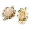 Natural Moonstone Faceted Oval Connector Charms G-G181-06G-09-2