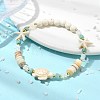 Natural Freshwater Shell & Amazonite & Synthetic Turquoise & Opalite & Non-magnetic Hematite Beads Stretch Bracelets for Women BJEW-JB13810-01-1