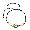 Handmade Porcelain & Synthetic Turquoise Adjustable Beaded Bracelets for Women BJEW-JB13972-4