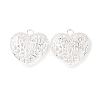Hollow Tibetan Style Alloy Heart Pendants TIBEP-S095-S-RS-2