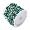 Handmade Synthetic Turquoise Beads & 316 Stainless Steel Round Link Chains CHS-L033-08G-3