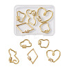 Fashewelry 5Pcs 5 Styles Brass Screw Carabiner Lock Charms KK-FW0001-12-10