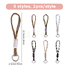 12Pcs 6 Styles Polyester & Spandex Parachute Cord Pendant Decorations HJEW-DC00184-2