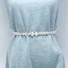 White Plastic Imitation Pearl Beaded Stretch Waist Chains WG08E4F-04-1