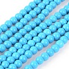 1 Strand Dyed Deep Sky Blue Round Synthetic Turquoise Beads Strands X-TURQ-G106-6mm-02F-1