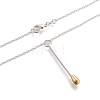 Brass Matchstick Pendant Necklaces NJEW-F279-01S-RS-2