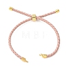 Adjustable Round Braided Microfiber Leather Cord Bracelet Making KK-CBAC260-01G-2