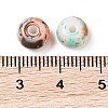 Opaque Spray Painted Glass Beads GLAA-G118-01E-3