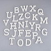 26Pcs ABS Plastic Imitation Pearl & Rhinestone & Cloth Letter Cabochons PATC-T001-01B-3