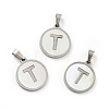 304 Stainless Steel with White Shell Pendants STAS-G268-01T-P-1