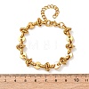 304 Stainless Steel Flat Round & Knot Link Chain Bracelets for Women BJEW-F536-08G-3