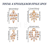 12pc 4 Styles Brass Micro Pave Clear Cubic Zirconia Pendants FIND-AR0006-32G-2