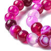 Natural Striped Agate/Banded Agate Bead Strands G-K166-13-6mm-03-3