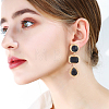 4 Pairs 4 Colors Oval & Teardrop & Rectangle Rhinestone Dangle Stud Earrings EJEW-AN0003-05-4