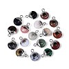 Natural & Synthetic Mixed Stone Rondelle Charms G-T144-71M-1