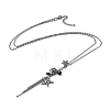 Alloy Star Tassels Pendant Necklace NJEW-M221-02B-2