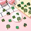 20Pcs 5 Styles Saint Patrick's Day Clover Alloy Enamel Lapel Pin Back Brooches for Backpack Clothes JEWB-CJ0003-65-6