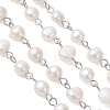 Natural Cultured Freshwater Pearl Link Chains AJEW-JB01585-01-3