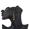 Brass Imitation Austrian Crystal Dangle Stud Earrings EJEW-TA00737-3