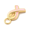925 Sterling Silver Pink Enamel Charms STER-Z012-01G-04-2