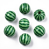 Printed Natural Wooden Fruit Beads WOOD-T021-104-1