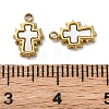 304 Stainless Steel Pave Natural White Shell Cross Charms STAS-S163-26G-3