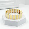 Baking Paint Alloy Rectangle Beaded Stretch Bracelets FS-WGFC15B-06-1