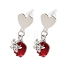 Alloy with Handmade Lampwork Stud Dangle Earrings LA-CBA71FC-01P-D-2