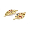 Brass Pave Colorful Cubic Zirconia Connector Charms KK-E068-VC017-3