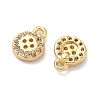 Brass Micro Pave Cubic Zirconia Flat Round Button Charms KK-A281-02G-2