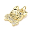 Brass with Rhinestone Pendants RB-CBA6830-18G-01-2