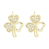 Brass Micro Pave Clear Cubic Zirconia Stud Earrings for Women EJEW-S217-D08-1
