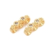 Brass Micro Pave Clear Cubic Zirconia Spacer Bars KK-P302-21B-G-1