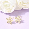 Valentine's Day Brass Micro Pave Clear Cubic Zirconia Stud Earrings EJEW-C186-22G-01-1