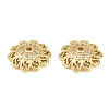 Brass Micro Pave Clear Cubic Zirconia Bead Caps KK-D109-03G-1