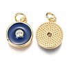 Brass Micro Pave Clear Cubic Zirconia Charms ZIRC-B002-32G-A-2