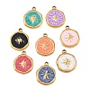 304 Stainless Steel Enamel Pendants STAS-P425-01G-15-1