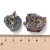 Electroplated Raw Rough Natural Druzy Agate Pendants G-H084-07P-04-3