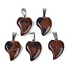 Natural Mahogany Obsidian Heart Pendants G-H073-03P-12-1